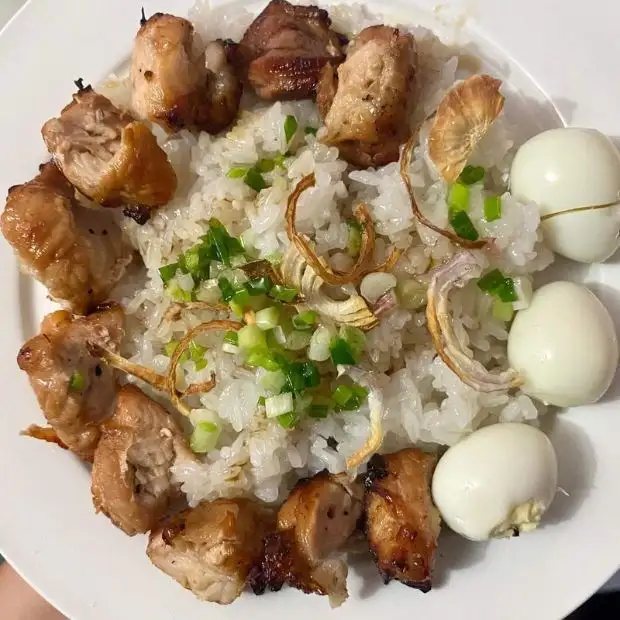 Hình ảnh món 2 cách làm xôi thịt nướng bằng nồi chiên không dầu cực thơm ngon - Công thức nấu ăn chi tiết